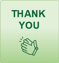 A thank you graphic with a clapping hands icon